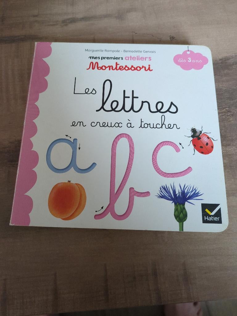 Livre Montessori Les lettres en creux à toucher 3ans et +, Enlèvement, Utilisé, Langue et Lecture