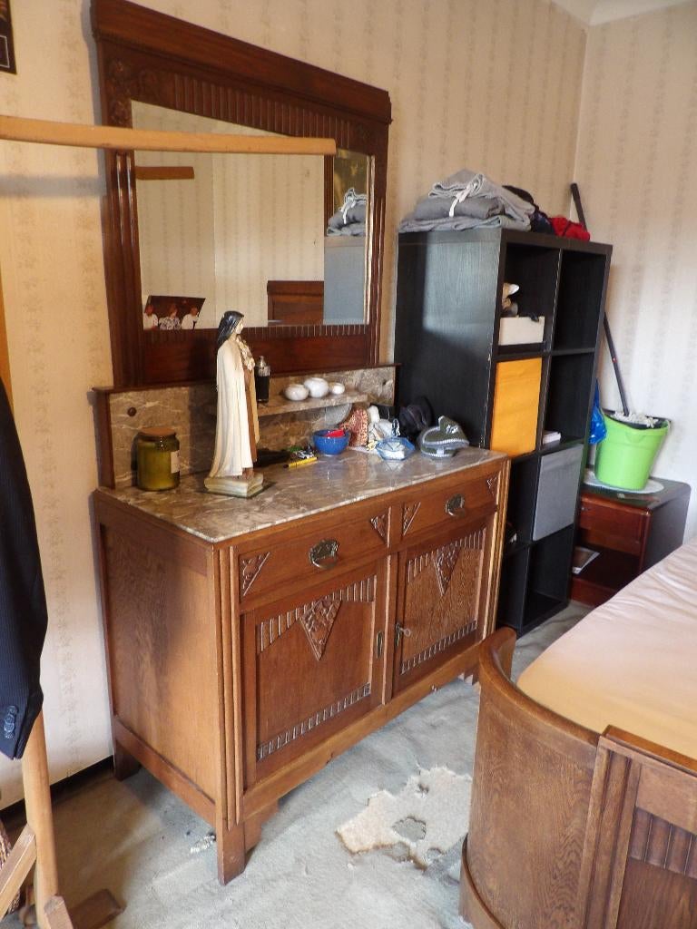 Dressoir met marmeren blad, Huis en Inrichting, Kasten | Dressoirs, Ophalen, Gebruikt, 50 tot 75 cm, 100 tot 150 cm