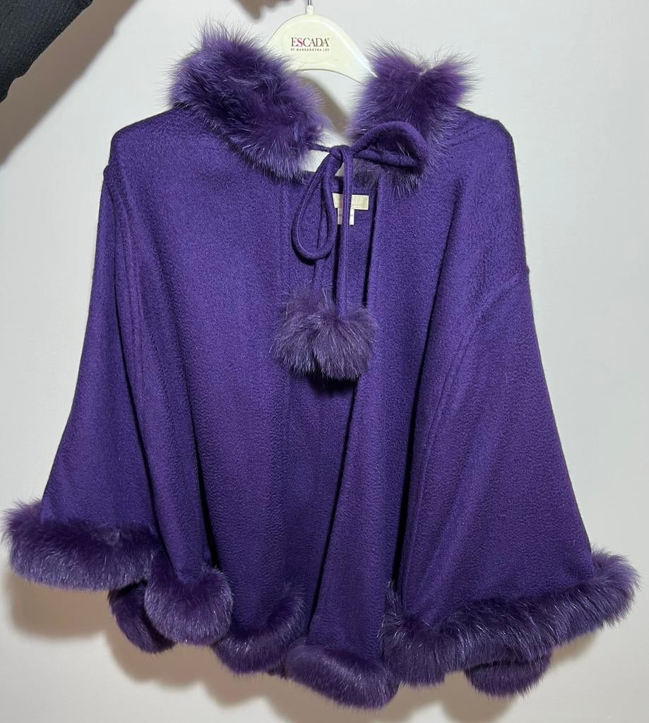 Cape en cachemire violet, Taille 38/40 (M), Enlèvement ou Envoi, Comme neuf, Toshkhana
