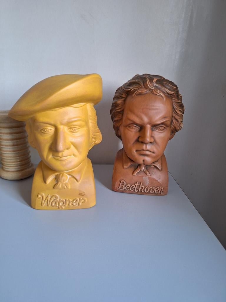 2 hoofden componist wagner en beethoven 9€/2, Ophalen