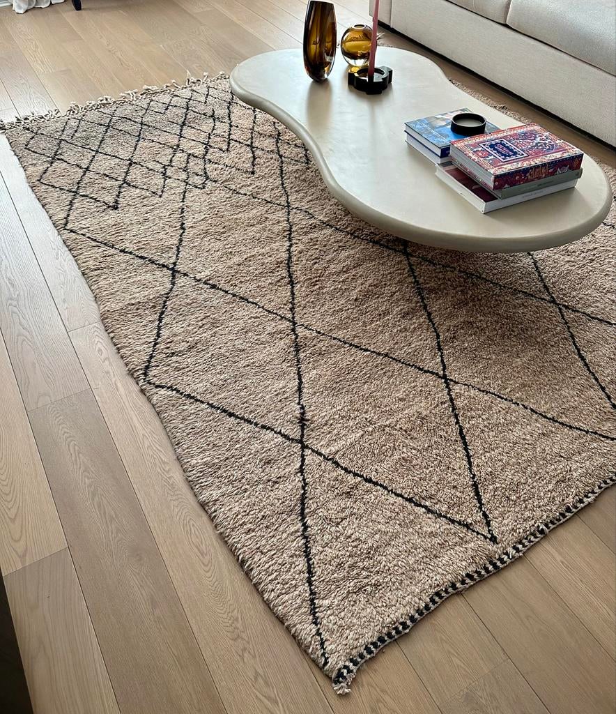 Handgeknoopte Berber/Beni Quarain tapijt 300x210cm, Ophalen, Zo goed als nieuw