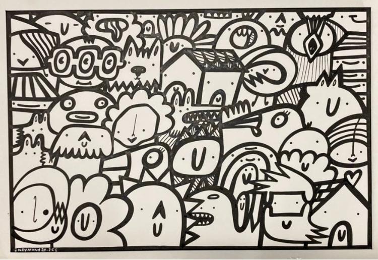 Kev Munday : exemplaire unique 60 par 90 avec certificat, Antiquités & Art, Enlèvement ou Envoi