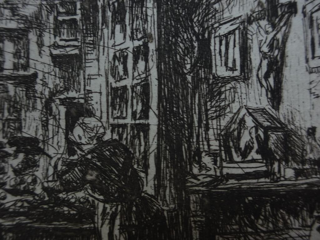 Henri De Braekeleer, etsje, interieur, 10 x 13 cm, Enlèvement ou Envoi, Eau-forte, Signé