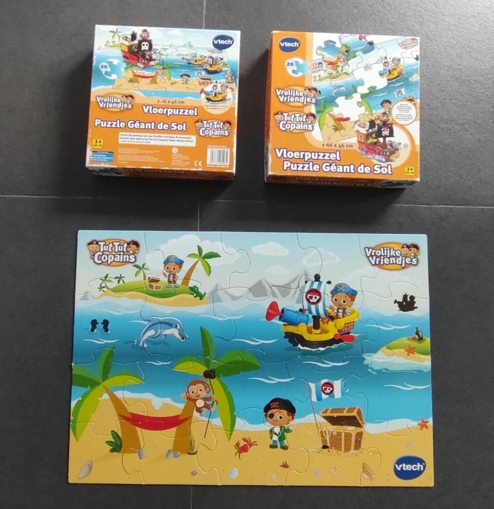 Vloerpuzzel Vrolijke Vriendjes V-tech, Enlèvement ou Envoi, 10 à 50 pièces, Comme neuf, 2 à 4 ans