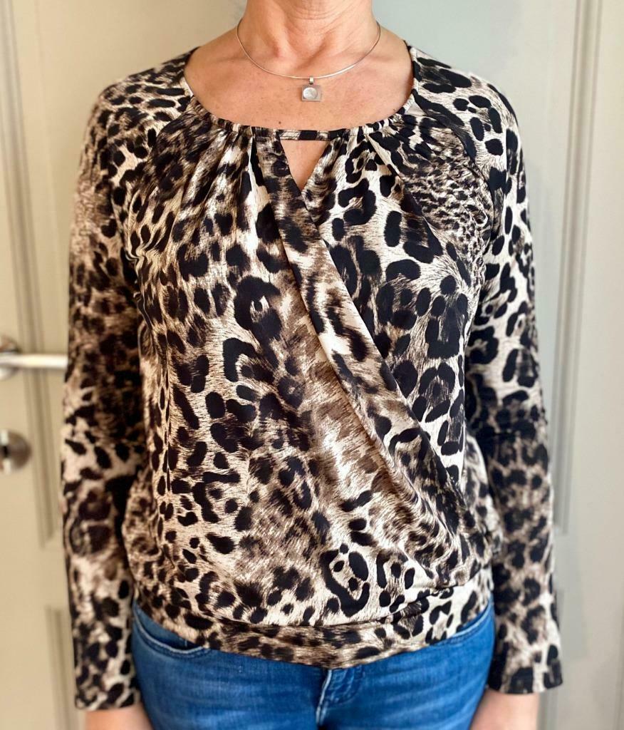 Blouse met panterprint en lange mouwen (Senso - 38), Maat 38/40 (M), Bruin, Senso, Ophalen of Verzenden