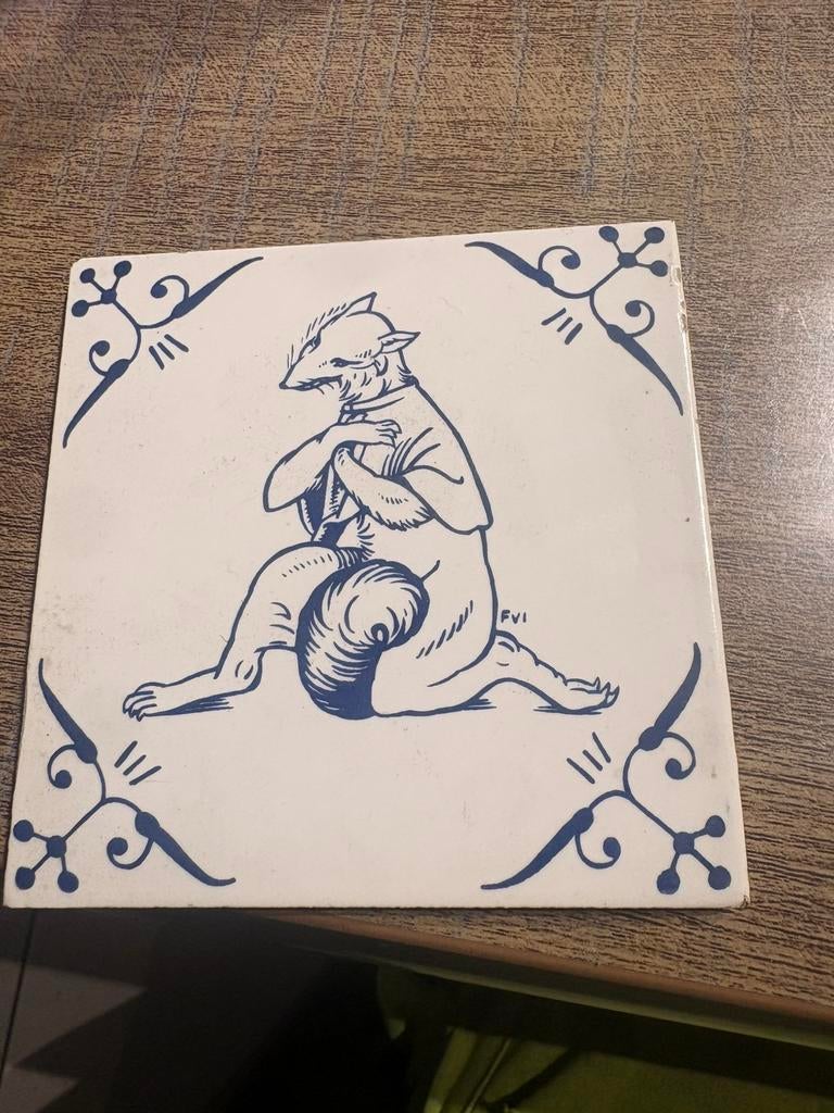 Want tegel reinaert de vos, Antiek en Kunst, Ophalen