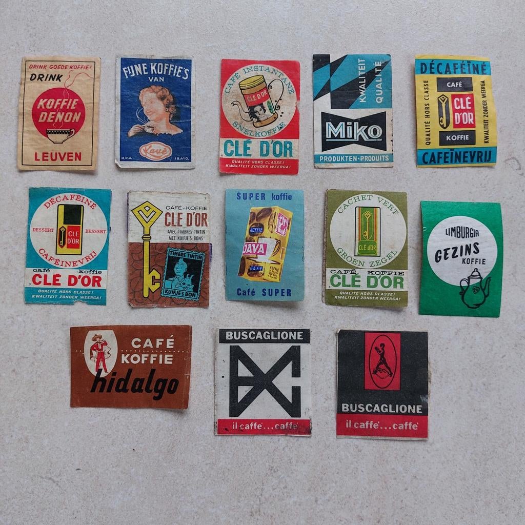 Lot oude luciferlabels: koffiemerken, Enlèvement ou Envoi