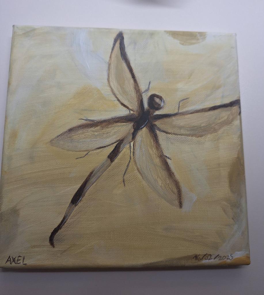 Acryl Schilderij van libelle, Verzenden