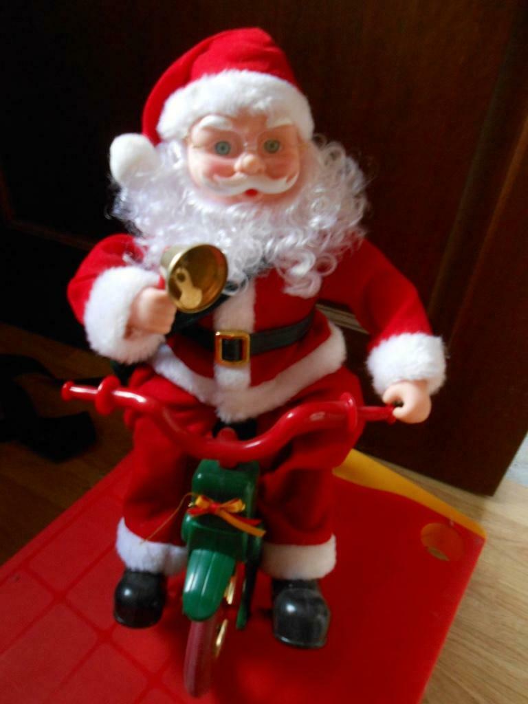 kerstman met fiets, Ophalen of Verzenden, Nieuw, Feestartikel