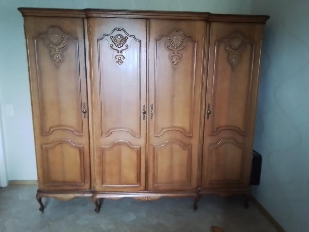 Vintage meubels set volledige slaapkamer: bed, kast, commode, Huis en Inrichting, Ophalen, Gebruikt, Tweepersoons, Klassiek