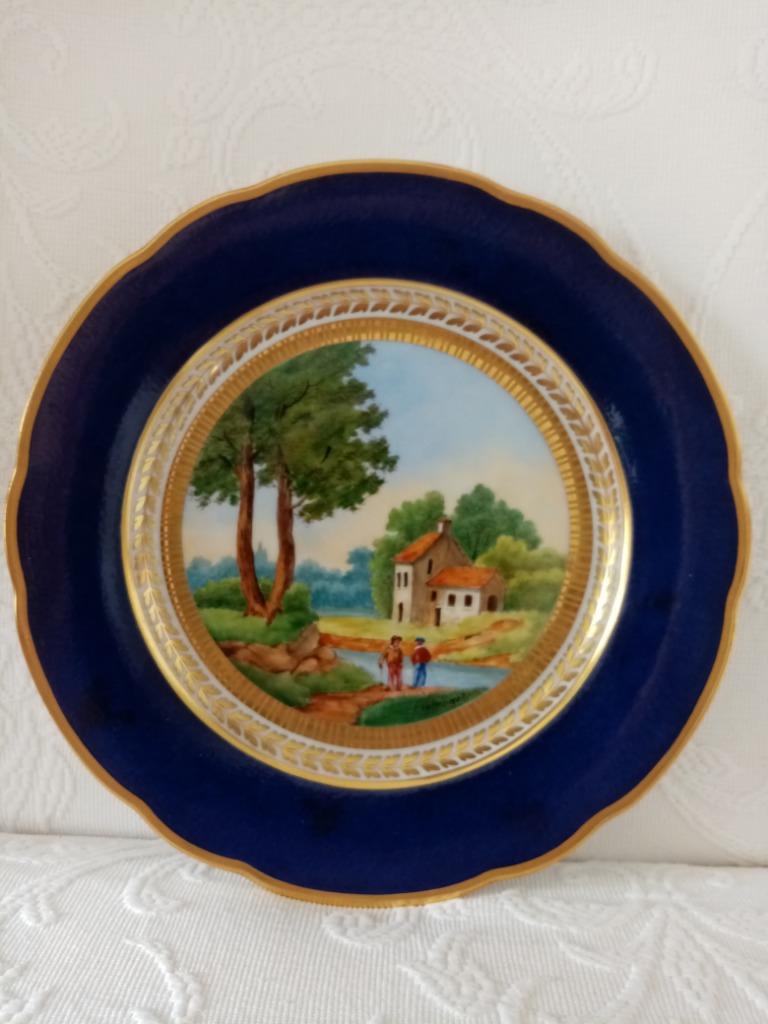 Assiette porcelaine de Bruxelles Manufacture d'Ixelles 1950s, Enlèvement ou Envoi