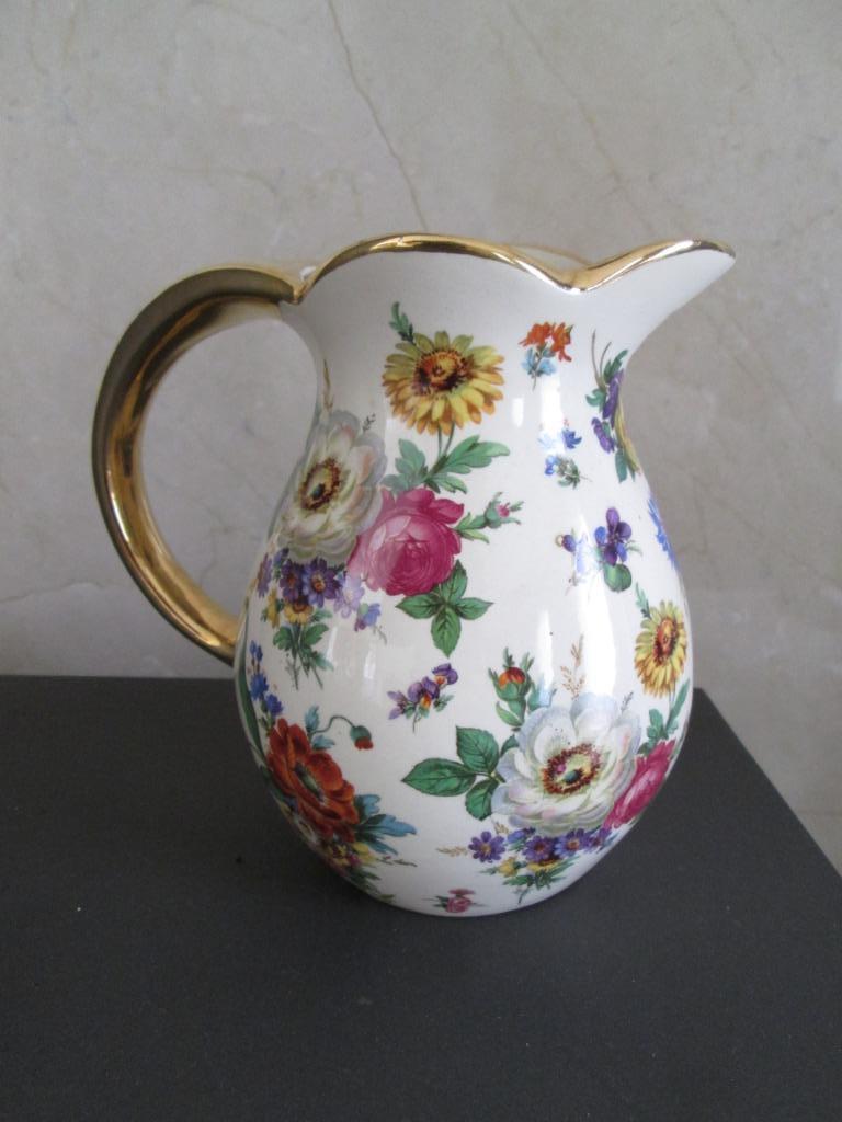 Boch Keralux vintage kruikje van 16 cm; Fleur de sax, Antiquités & Art, Antiquités | Céramique & Poterie, Enlèvement ou Envoi