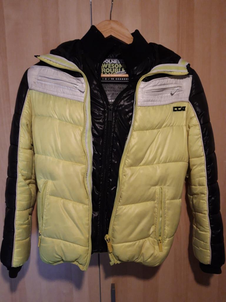 fluo gele winterjas 134, Kinderen en Baby's, Ophalen, Gebruikt, Jongen, Jas