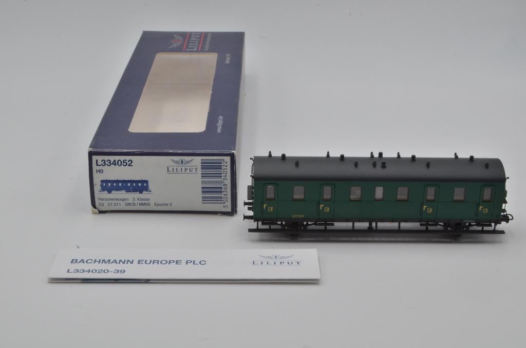 NMBS/SNCB Rijtuig 3e klasse (Liliput-Bachmann), Hobby en Vrije tijd, Modeltreinen | H0, Zo goed als nieuw, Wagon, Gelijkstroom of Wisselstroom