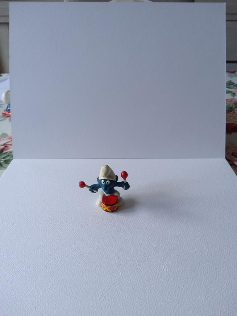 Smurf met trommel, Verzamelen, Ophalen of Verzenden, Gebruikt, Poppetje, Figuurtje of Knuffel