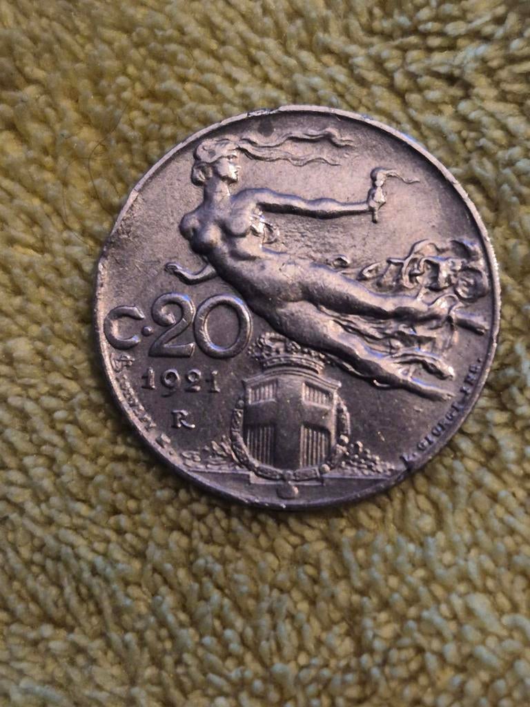 Munt van 20 cent Italië (1921), Ophalen of Verzenden