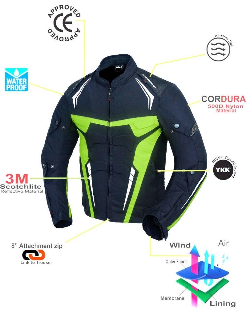 600D cordura textiel motorjas Verwijderbaar pantser CE nieuw, Verzenden, Nieuw met kaartje, Kinderen, Jas | textiel