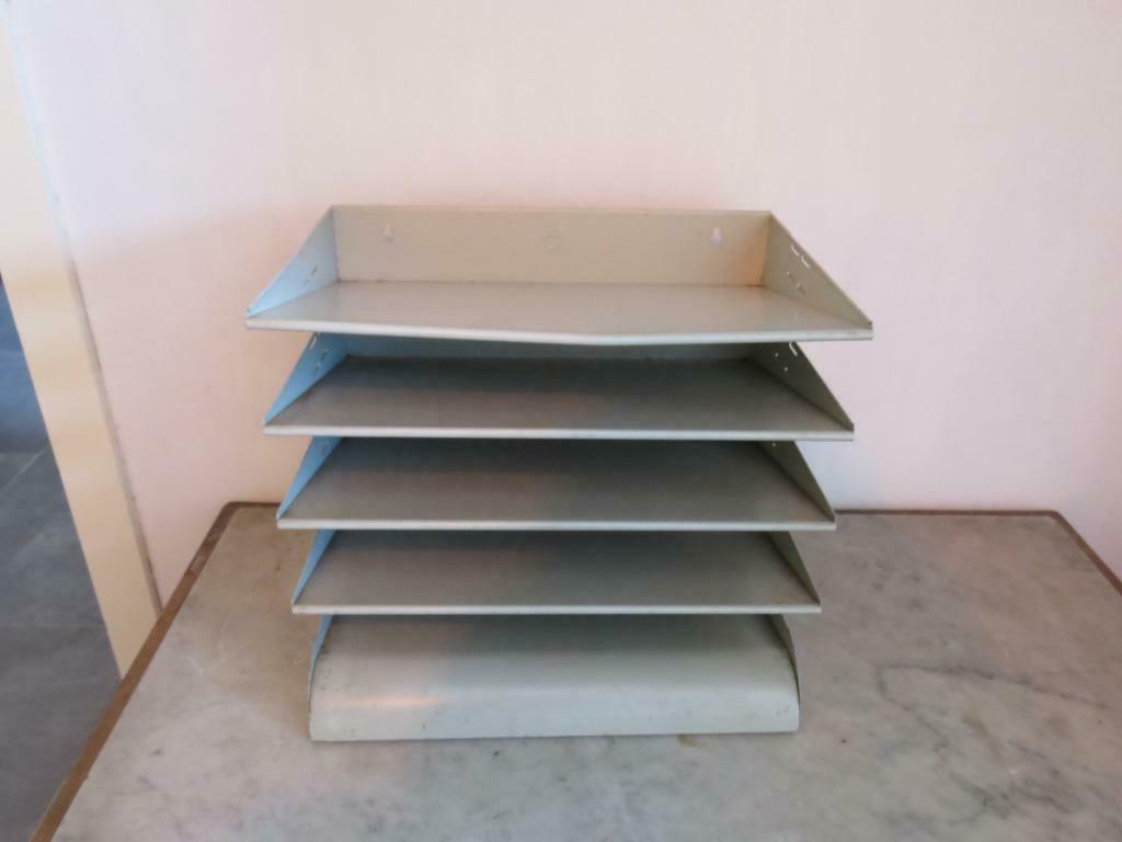 Organisateur de bureau vintage industriel en métal, Enlèvement ou Envoi