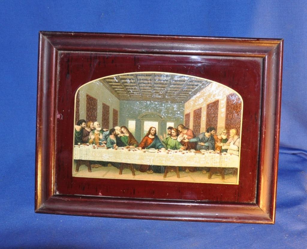 ancien cadre a poser avec la dernière cène du christ, Antiquités & Art, Enlèvement ou Envoi