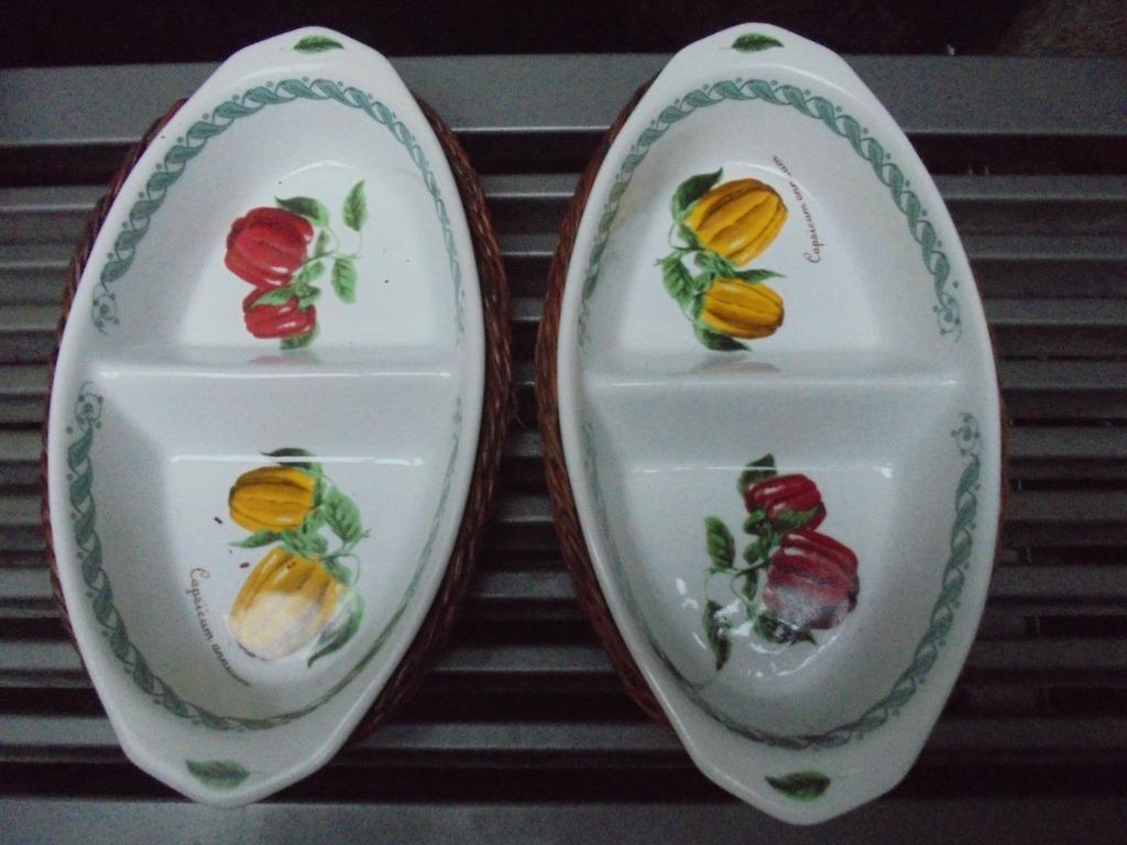 2 coupelles  le terrine botaniche avec panier en osier, Maison & Meubles, Enlèvement ou Envoi, Utilisé, Ovale