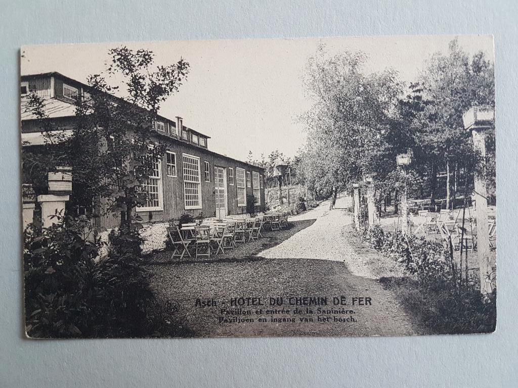 Postkaart As Asch Hotel du Chemin de Fer Paviljoen, Ophalen of Verzenden, 1920 tot 1940, Ongelopen, Limburg