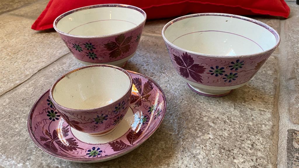 céramique antique, lustre, tasse à thé, bol, Enlèvement ou Envoi