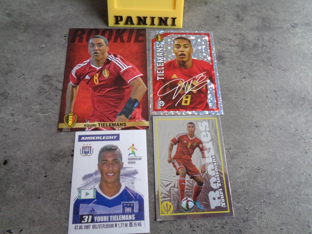 CARTE AUTOCOLLANTE PANINI YOURI TIELEMANS 4X, Collections, Autocollants, Enlèvement ou Envoi