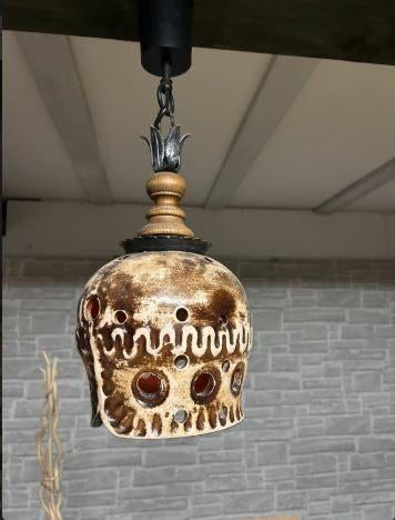 7 x  vintage keramiek hanglamp 70er bar-cafe stukprijs, Ophalen, Huis en Inrichting