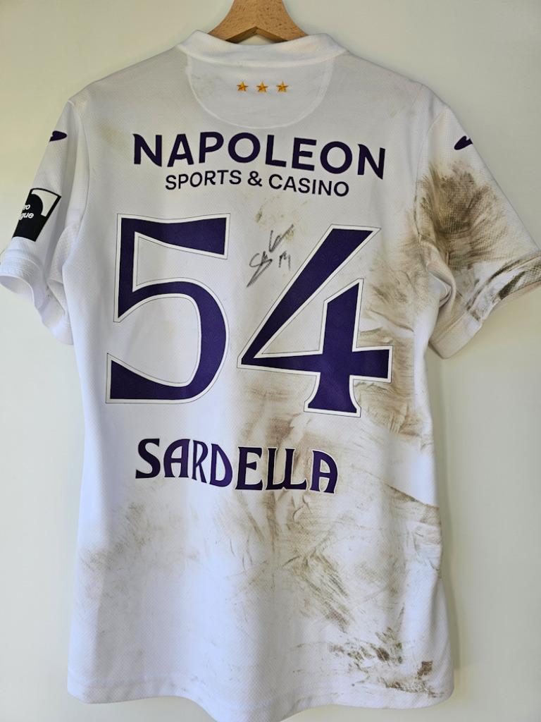 Match worn shirt Killian Sardella (Westerlo - Anderlecht), Verzamelen, Ophalen of Verzenden, Gebruikt, Shirt