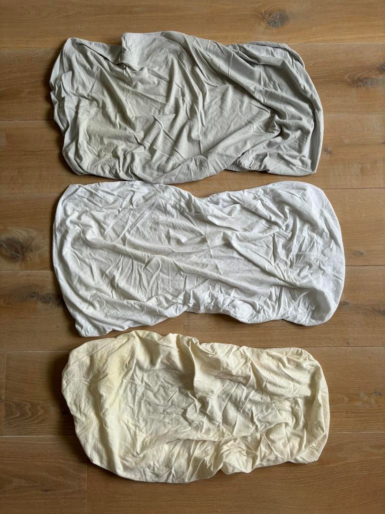 Lot de 3 draps housses pour berceau, Utilisé, Blanc