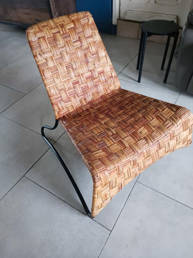 IKEA MÅSÖ Vintage fauteuil (2000) - Design Maria Vinka - roo, Huis en Inrichting, Stoelen, Metaal, Zwart, Ophalen