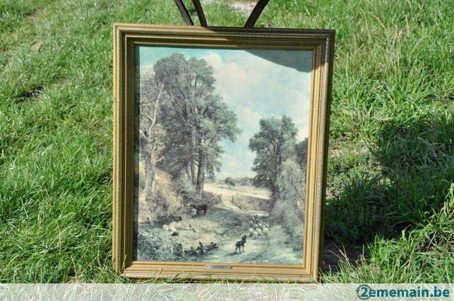 reproduction constable cadre doré n°9, Antiek en Kunst