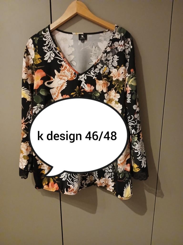 Blouze k design 46/48, Kleding | Dames, K-design, Verzenden, Zo goed als nieuw, Zwart