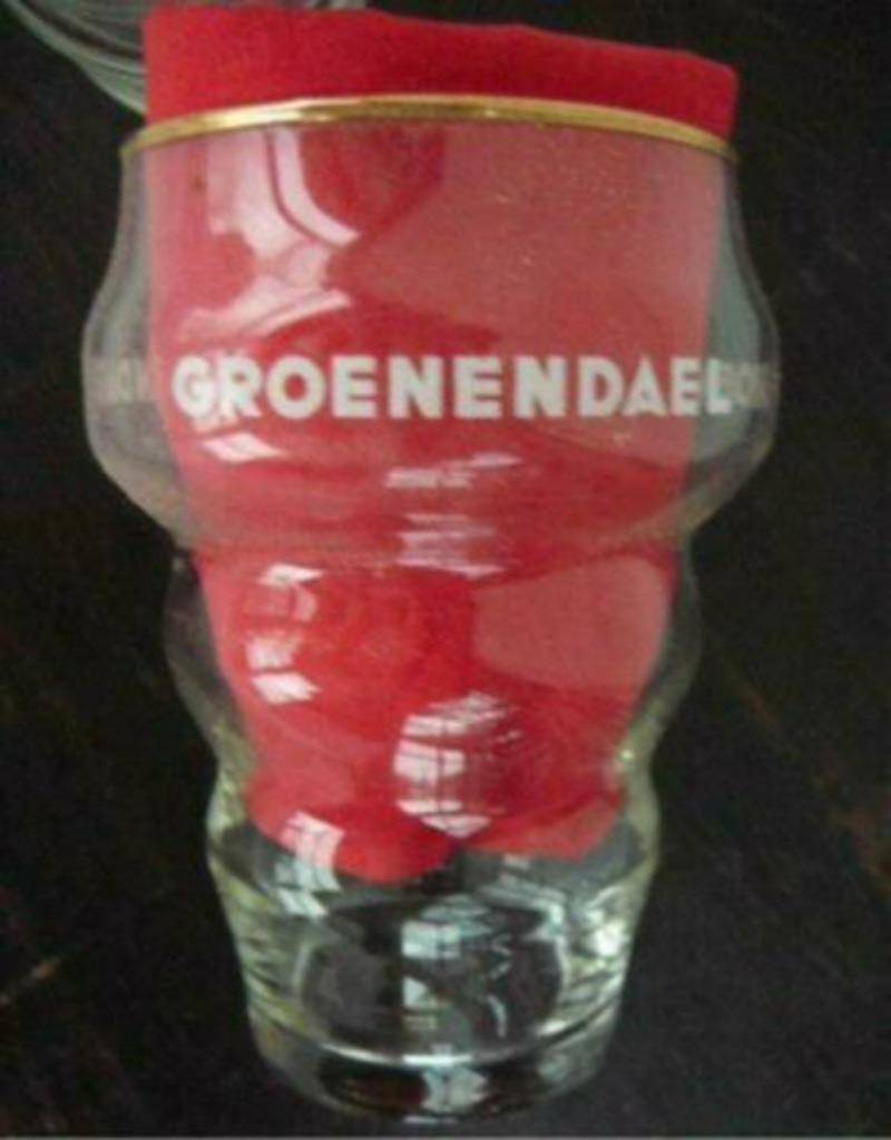 ancien verre Groenendael à bord doré, hauteur 11 cm, Enlèvement ou Envoi, Comme neuf, Verre à soda