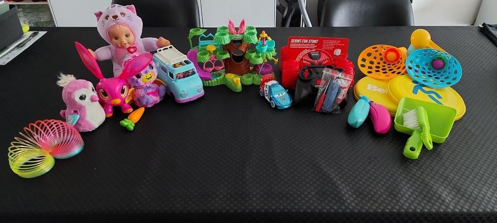 Lot 12 soorten speelgoed (hatchimal, polly pocket, auto´s), Ophalen of Verzenden, Zo goed als nieuw