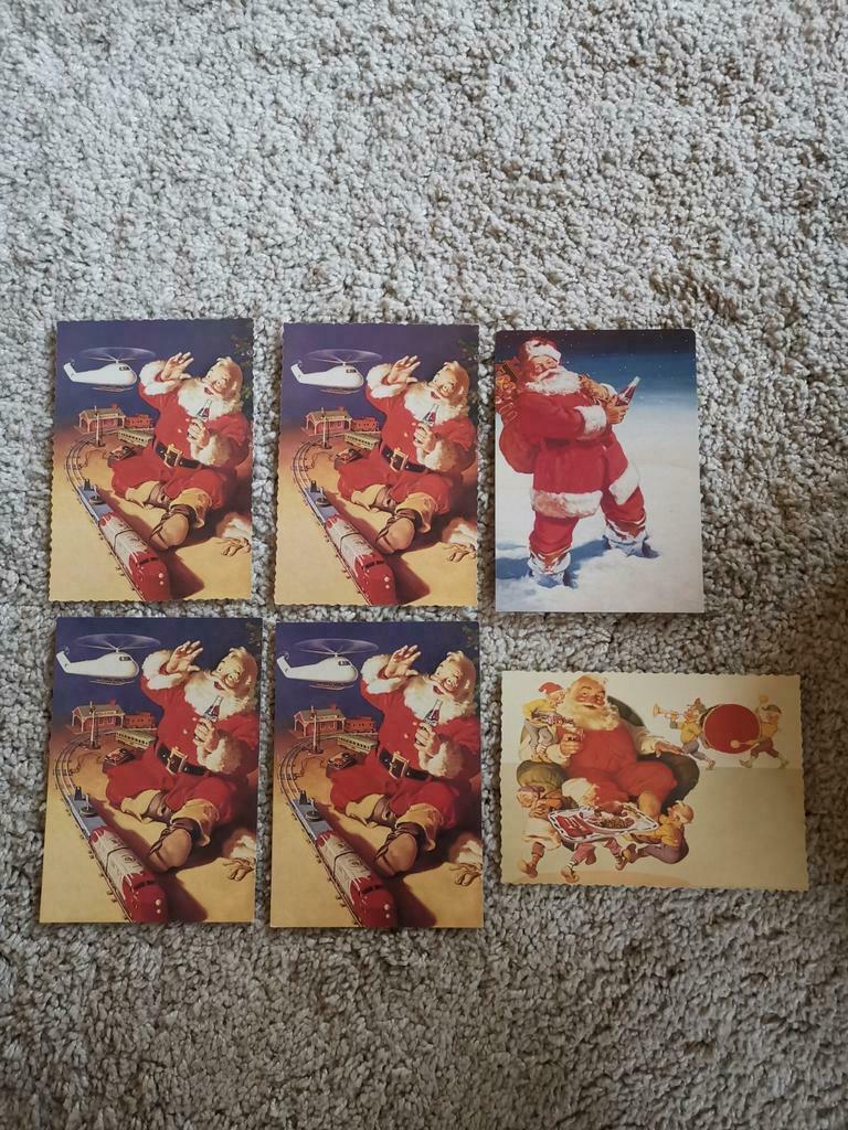 Coca cola set van 6 Kerstman Postkaarten, Verzamelen, Ophalen of Verzenden, 1980 tot heden, Feest(dag)