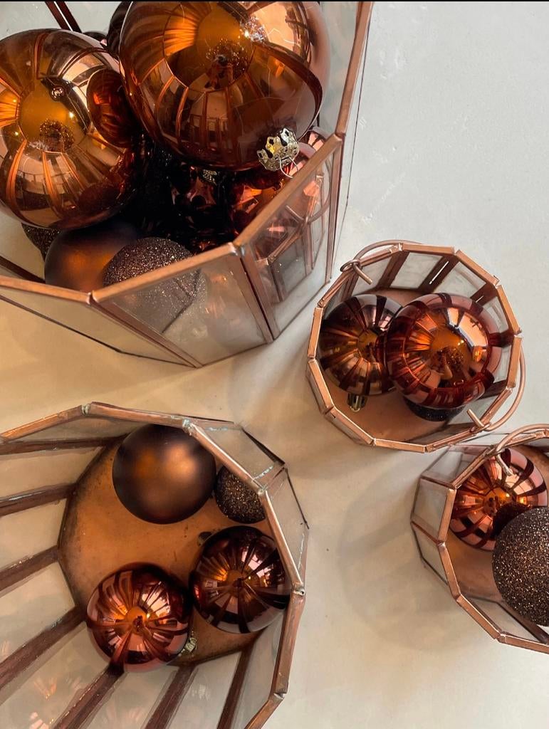 4x Decoratief hoekige lantaarn, Ophalen, Gebruikt, Overige vormen, Overige materialen