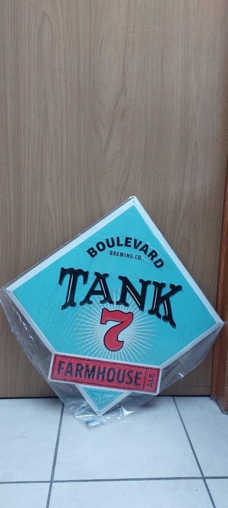 Origineel reclamebord Tank 7 bier (nieuw in originele verpak, Ophalen of Verzenden, Nieuw, Reclamebord, Plaat of Schild, Overige merken