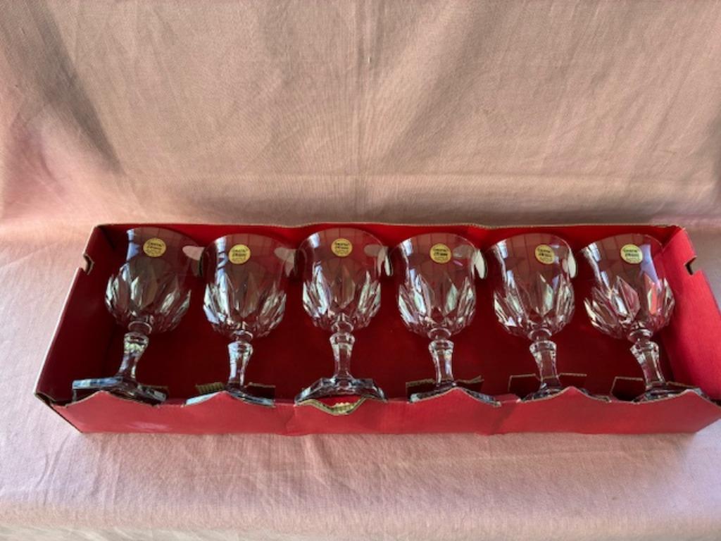 6 kristallen glazen Chaumont Cristal d' Arques, Antiek en Kunst, Antiek | Glaswerk en Kristal, Ophalen of Verzenden