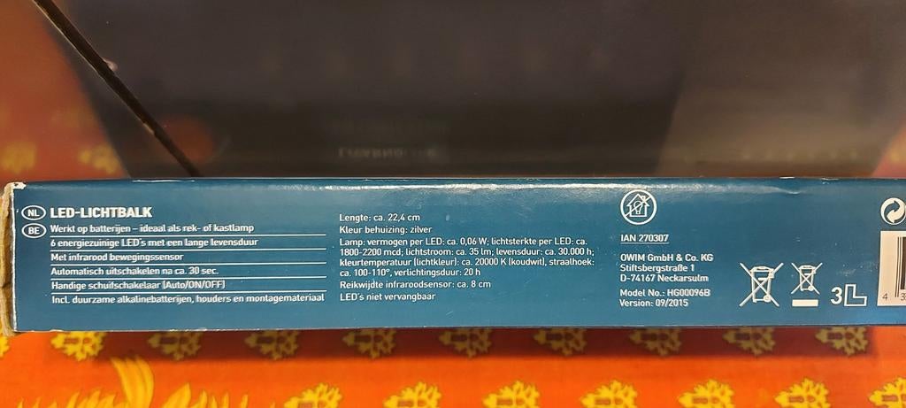 LIVARNO LUXLIGHT STRIP MET INFRAROOD DETECTOR, Ophalen