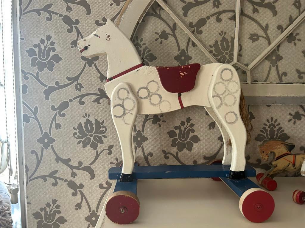 Cheval sur roulettes, ancien jouet brocante, Antiquités & Art, Enlèvement