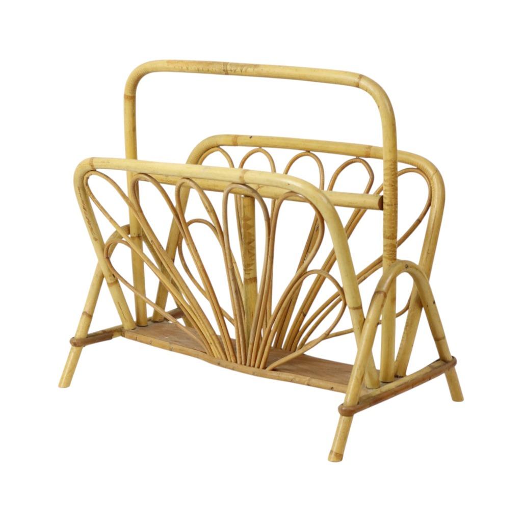 Franse Rotan Lectuurbak Magazinerek Boho Stijl Sixties, Enlèvement ou Envoi, Utilisé, Nvt, Nvt