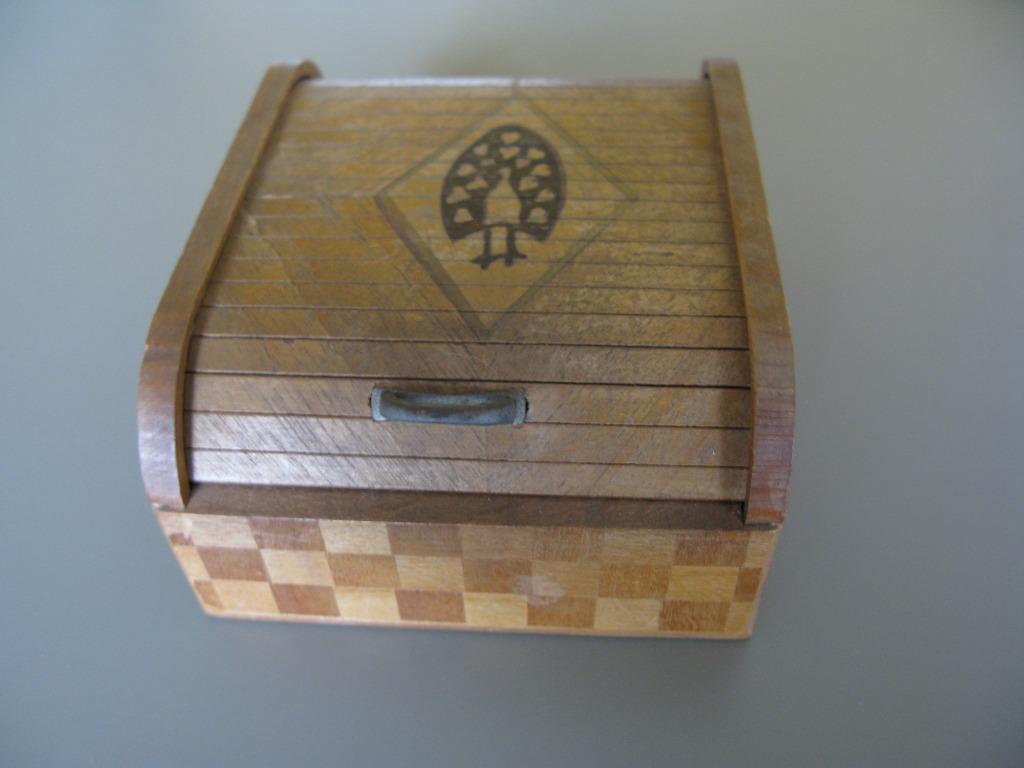 Zeldzame vintage houten sigarettendoos, Ophalen of Verzenden, Gebruikt, Overige, Overige merken