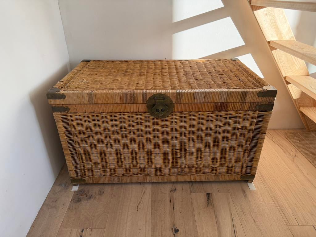 Grote rieten mand, Huis en Inrichting, Ophalen, Zo goed als nieuw