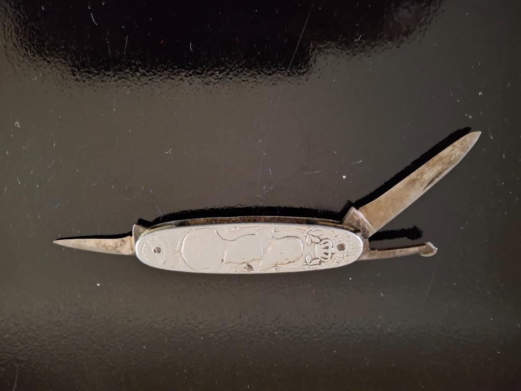 zakmesje in zilver Koning Leopold II en Koning Albert I, Verzamelen, Verzenden, Gebruikt, Overige typen