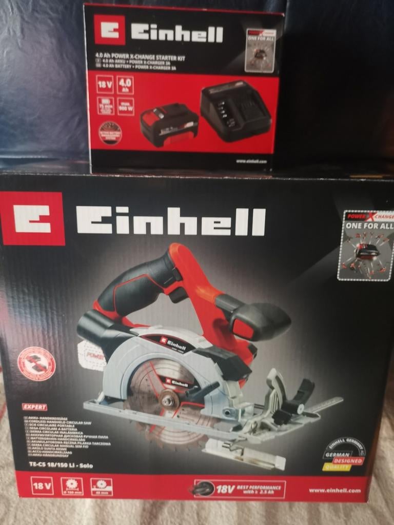 Einhell cirkelzaag op batterij 18v 4amp, Doe-het-zelf en Bouw, Gereedschap | Zaagmachines, Ophalen, Zo goed als nieuw, Cirkelzaag