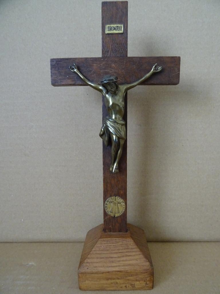 Antiek houten kruis kruisbeeld 27 cm Heiligtum fahrt 1933, Antiek en Kunst, Ophalen of Verzenden