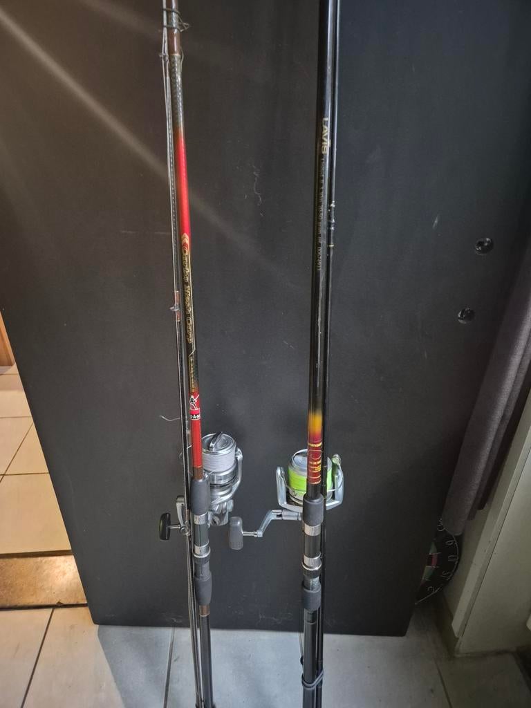 2 karper hengels met Shimano molens, Watersport en Boten, Ophalen, Molen