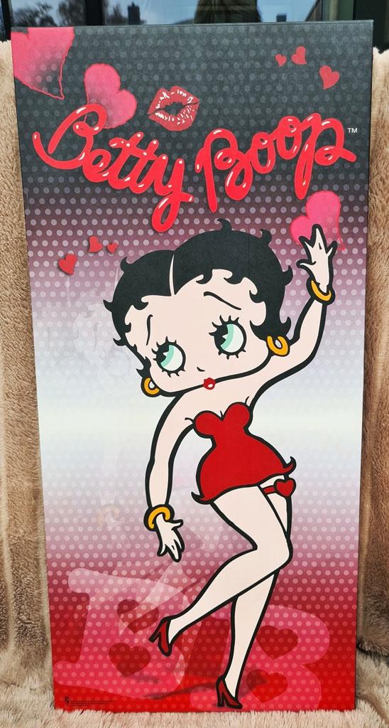 Betty Boop - print 70x33 cm - op houten kader, Verzamelen, Stripfiguren, Ophalen, Betty Boop