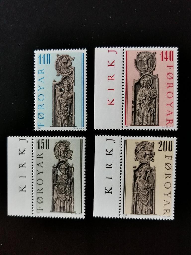 Îles Féroé/Foroyar 1980 - bancs d'église, fragment de bord**, Timbres & Monnaies, Timbres | Europe | Scandinavie, Enlèvement ou Envoi